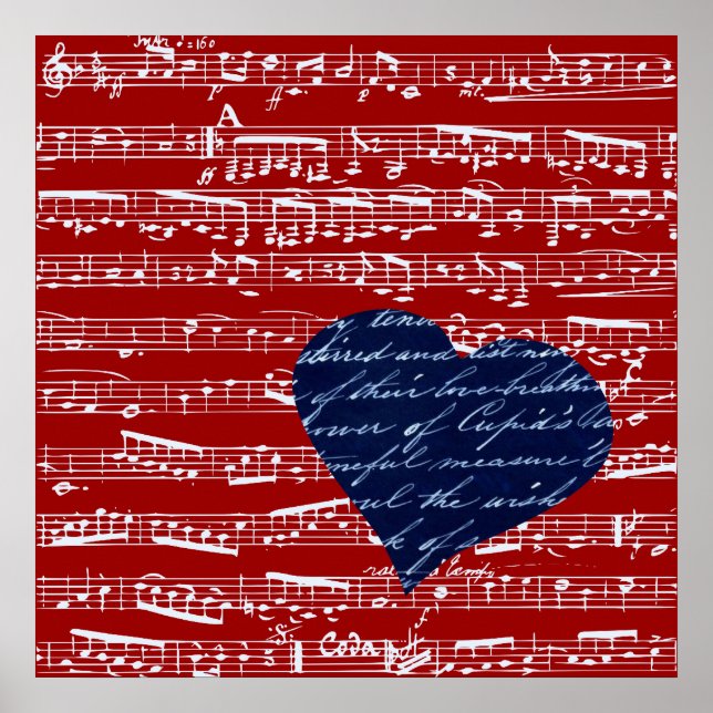 Red music notes poster (Front)