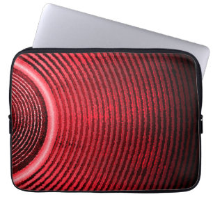 Red music speaker and sound waves laptop sleeve