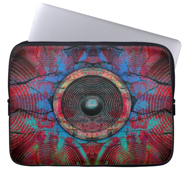 Red music speaker laptop sleeve (Front)