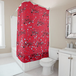 Red - Musical Mode Shower Curtain