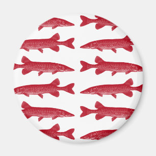 Red Muskie Fish Magnet