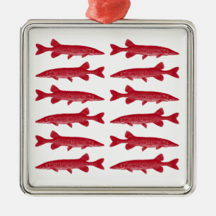 Red Muskie Metal Tree Decoration