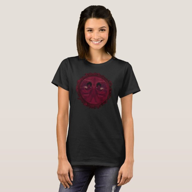 Red Mustache Woman T-Shirt (Front Full)