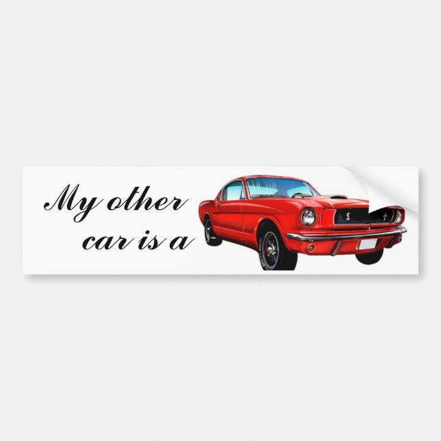 Red Mustang Bumper Sticker (Front)