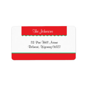 Red n Green Holiday Return Address Labels