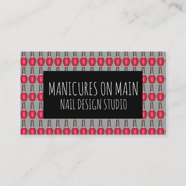 Red Nail Polish Technician Manicurist Cosmetology Business Card (Front)
