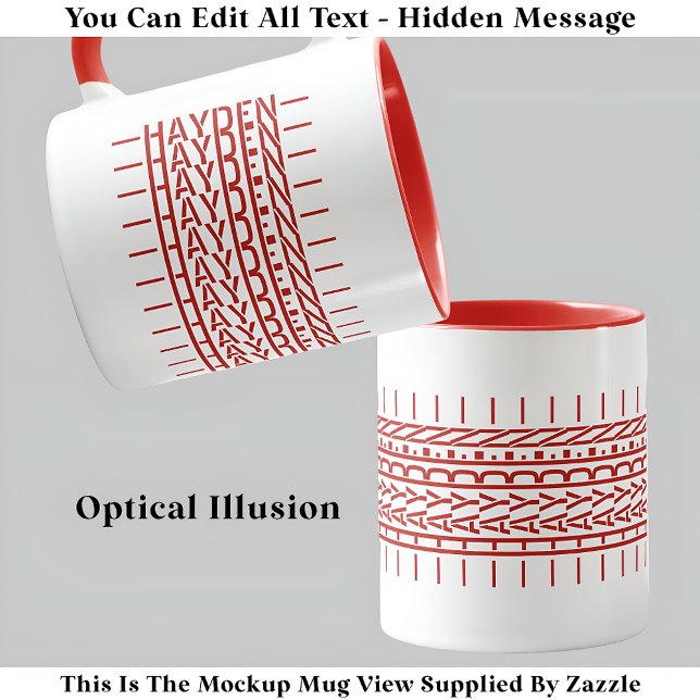  Red Name Hidden Message Trendy Mug 121R Birthday (Creator Uploaded)