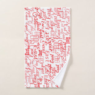 Red Names Pattern 2 Hand Towel