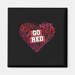 Red National Heart Disease Month For Women Health Magnet