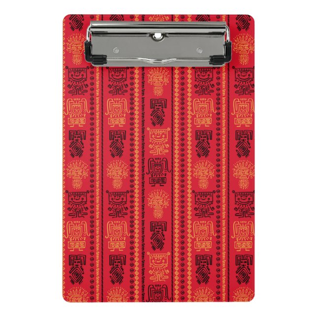 Red Native Pattern Ethnic Tribe Boho Culture Mini Clipboard (Front)