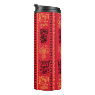 Red Native Pattern Ethnic Tribe Boho Culture Thermal Tumbler