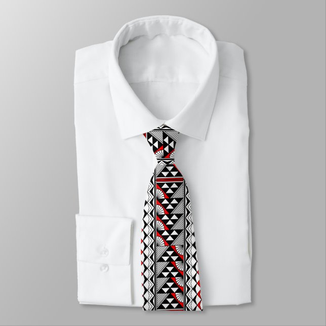 Red Native Sun and Rain Tie (Tied)