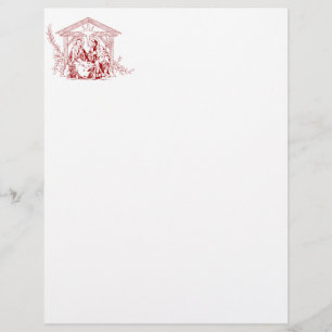 Red Nativity Stamped Letterhead