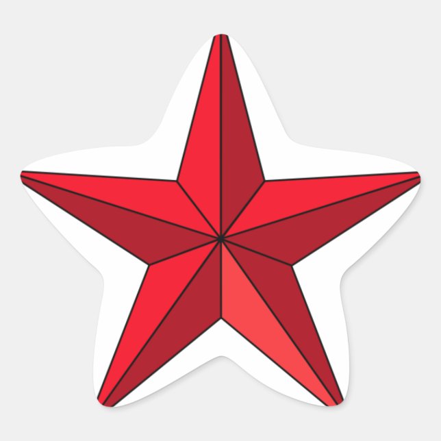 Red Nautical Star Star Sticker (Front)