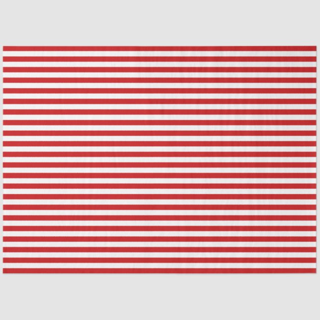 Red Nautical Stripe Gift Wrap Tissue Paper (Front)