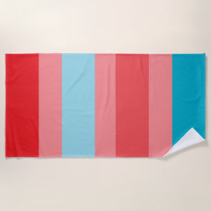 Red nautical wooden box beach towel