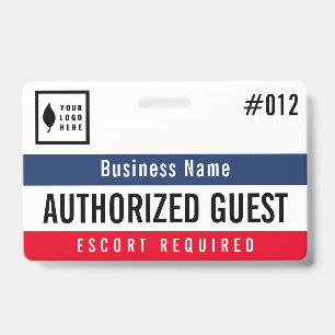 Red Navy Authorised Guest Add Your Logo ID Badge