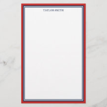 Red & Navy Blue Borders Add Your Name
