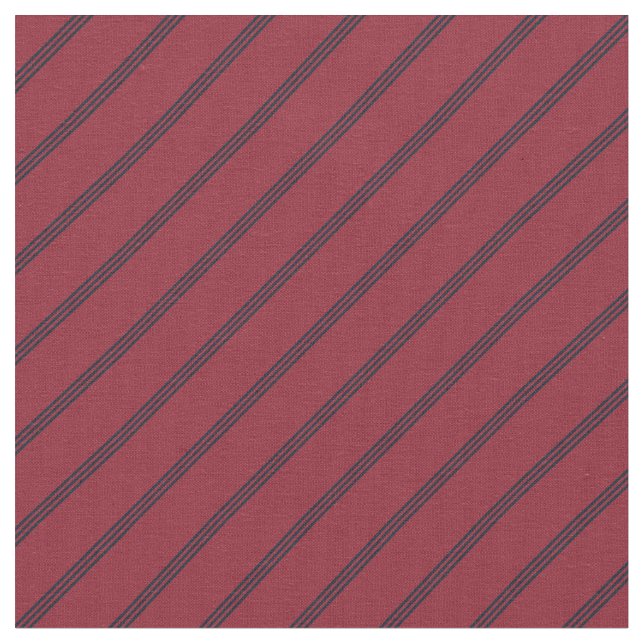 Red & Navy Stripes Fabric (Close Up)