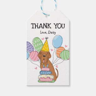 Red Neapolitan Mastiff Birthday Favour Gift Tags