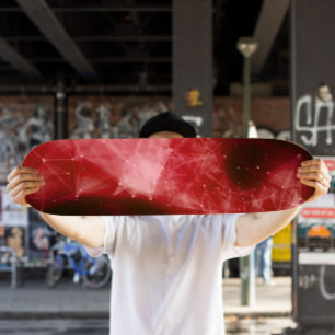 Red Nebula Skateboard   Cosmic Space Skateboard