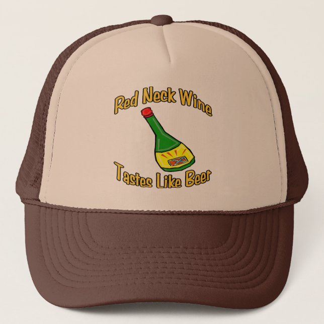 Red Neck Wine Trucker Hat (Front)