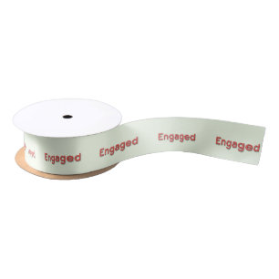 Red Neon ENGAGED Satin Ribbon
