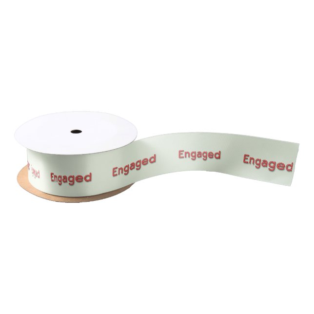 Red Neon ENGAGED Satin Ribbon (Spool)