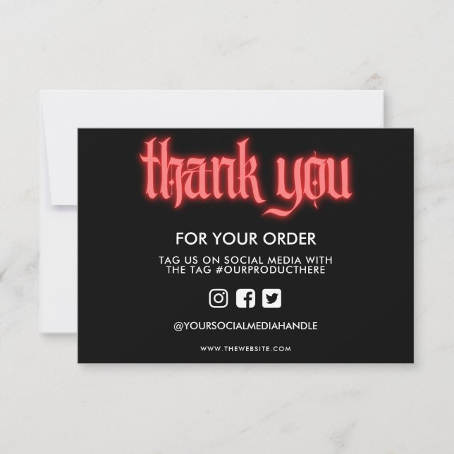 Red Neon Sign Thank you Media Insert (Front)
