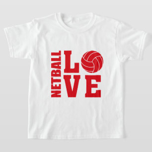 Red Netball Love, Netball T-Shirt