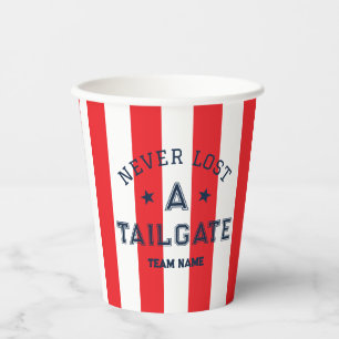 Red Never Lost A Tailgate Custom Team Game Day  Paper Cups
