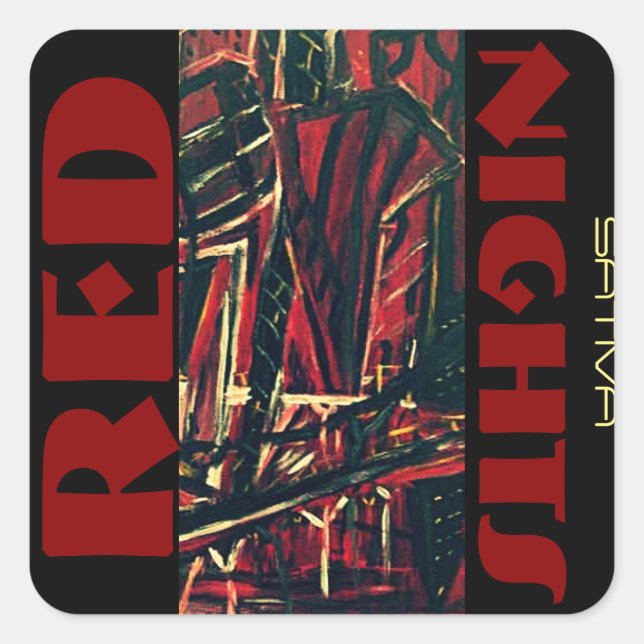 RED NIGHTS SATIVA SQUARE STICKER (Front)