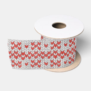 RED NORDIC KNIT 3" Wide Satin Ribbon