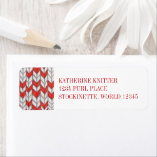 RED NORDIC KNIT Return Address Labels