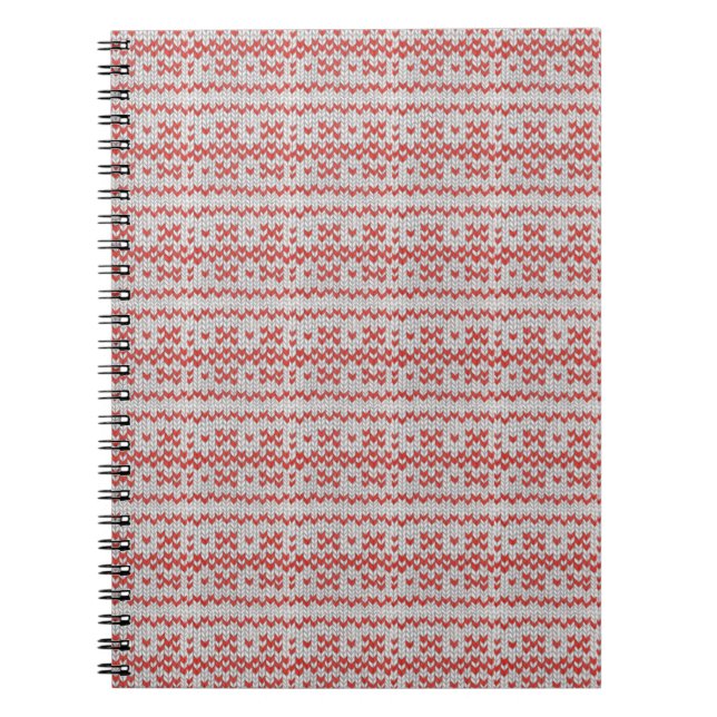 RED NORDIC KNIT Spiral Notebook  (Front)