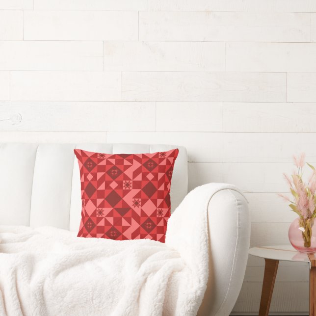 Red Nordic Star Christmas Bright Cushion (Couch)