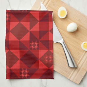 Red Nordic Star Christmas Bright Tea Towel