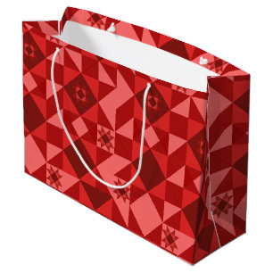Red Nordic Star Christmas Pink Large Gift Bag