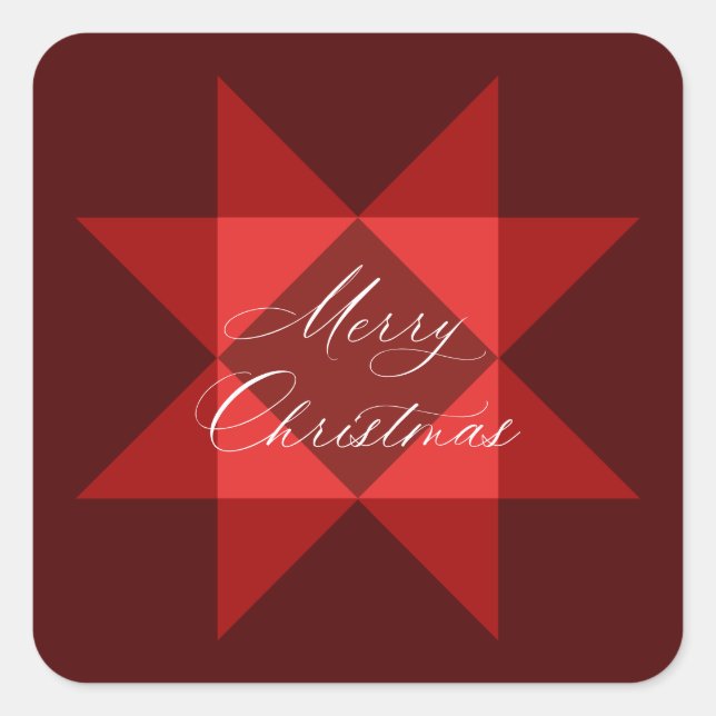 Red Nordic Star Christmas  Square Sticker (Front)