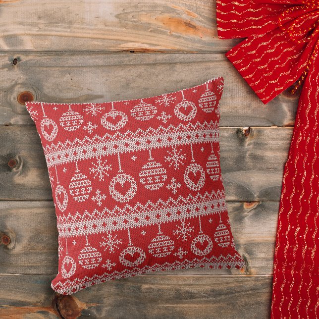 Red Nordic Style Christmas Bulb Cushion (Creator Uploaded)
