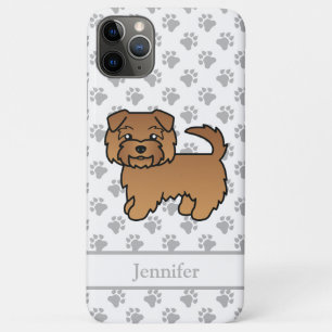 Red Norfolk Terrier Cartoon Dog & Name Case-Mate iPhone Case