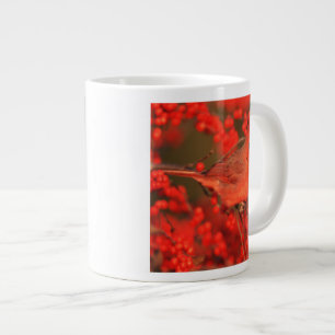 Red Northern Cardinal Male, IL Large Coffee Mug