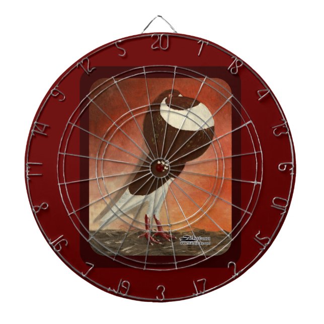 Red Norwich Cropper Pigeon Dartboard (Front)