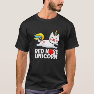 Red Nose 2022 Funny Reddish Face Unicorn Cat T-Shirt