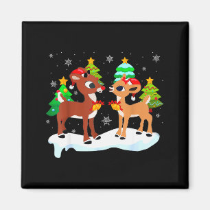 Red Nose Reindeer And Clarice Christmas Tree Kids  Magnet