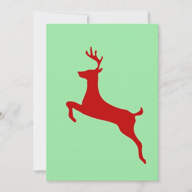 Red Nose Reindeer Christmas Folded Greeting Card (Front)
