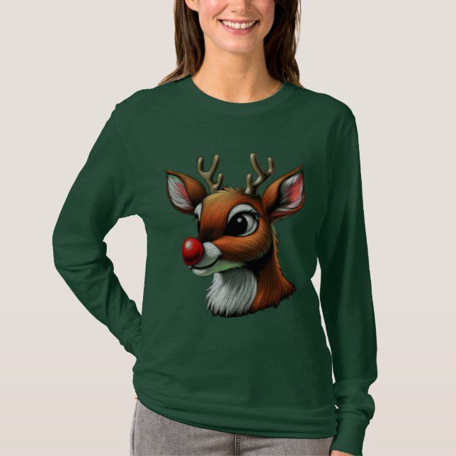 Red Nose Reindeer T-Shirt (Front)