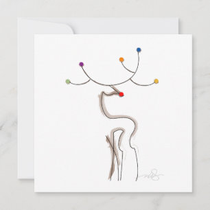Red-Nosed Christmas Reindeer Holiday Card