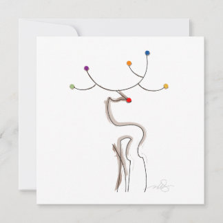Red-Nosed Christmas Reindeer Holiday Card