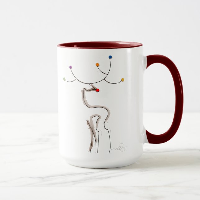 Red-Nosed Christmas Reindeer Mug (Right)